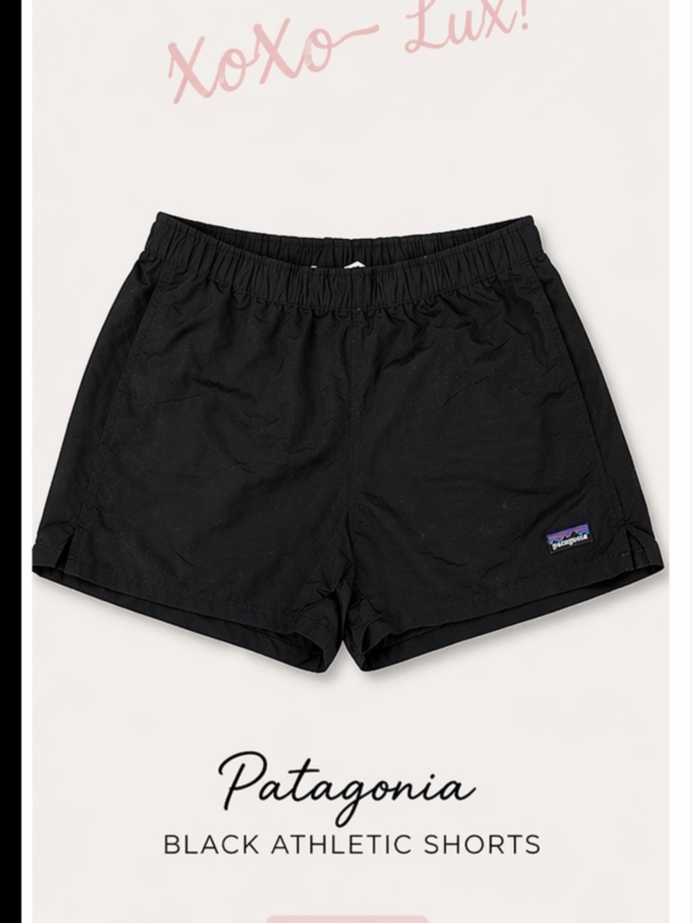 Patagonia Black Women's Athletic Shorts with Side Logo - Picture 2 of 3